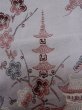 Photo6: L1020A Used Japanese womenPale Bluish Gray ORI woven / Silk. Flower,   (Grade B) (6)