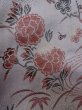 Photo8: L1020A Used Japanese womenPale Bluish Gray ORI woven / Silk. Flower,   (Grade B) (8)