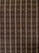 Photo4: L1020B Used Japanese women Pale Brown ORI woven / Silk. Stripes,   (Grade D) (4)