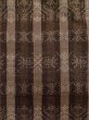 Photo5: L1020B Used Japanese women Pale Brown ORI woven / Silk. Stripes,   (Grade D) (5)