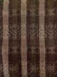 Photo6: L1020B Used Japanese women Pale Brown ORI woven / Silk. Stripes,   (Grade D) (6)