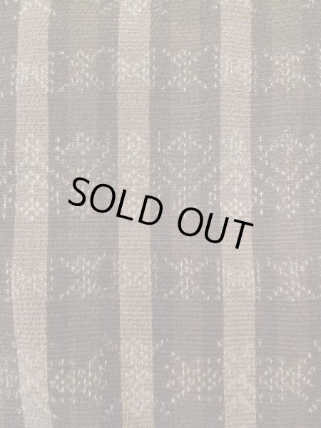 Photo6: L1020B Used Japanese women Pale Brown ORI woven / Silk. Stripes,   (Grade D) (6)