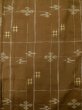 Photo4: Mint L1020C Used Japanese women  Brown TSUMUGI pongee / Wool. Abstract pattern,   (Grade A) (4)