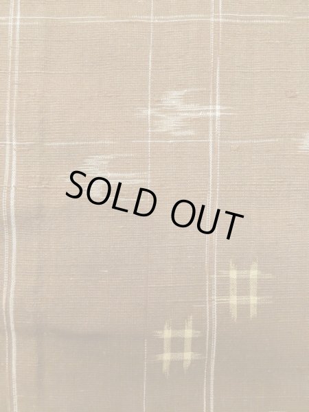 Photo6: Mint L1020C Used Japanese women  Brown TSUMUGI pongee / Wool. Abstract pattern,   (Grade A) (6)