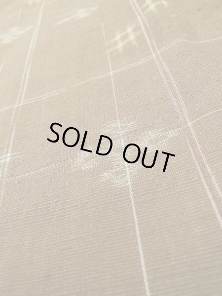 Photo9: Mint L1020C Used Japanese women  Brown TSUMUGI pongee / Wool. Abstract pattern,   (Grade A) (9)