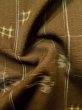 Photo11: Mint L1020C Used Japanese women  Brown TSUMUGI pongee / Wool. Abstract pattern,   (Grade A) (11)