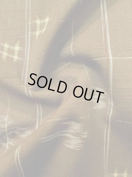 Photo11: Mint L1020C Used Japanese women  Brown TSUMUGI pongee / Wool. Abstract pattern,   (Grade A) (11)