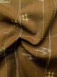Photo12: Mint L1020C Used Japanese women  Brown TSUMUGI pongee / Wool. Abstract pattern,   (Grade A) (12)