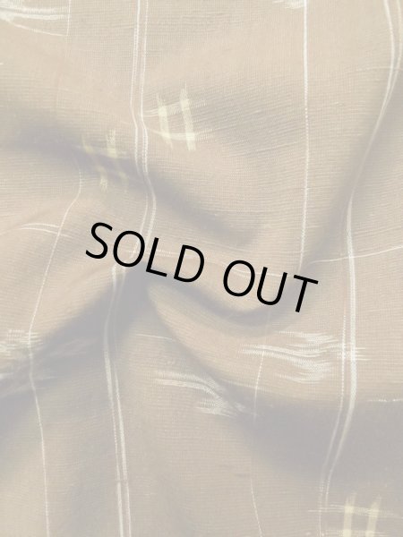 Photo12: Mint L1020C Used Japanese women  Brown TSUMUGI pongee / Wool. Abstract pattern,   (Grade A) (12)