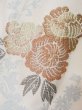Photo5: L1026A Used Japanese women Light Ivory HAORI short jacket / Silk. Flower, Chinese clematis pattern  (Grade C) (5)