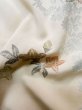 Photo11: L1026A Used Japanese women Light Ivory HAORI short jacket / Silk. Flower, Chinese clematis pattern  (Grade C) (11)