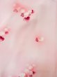 Photo3: L1026B Used Japanese womenPale Light Pink HAORI short jacket / Silk. Flower,   (Grade C) (3)