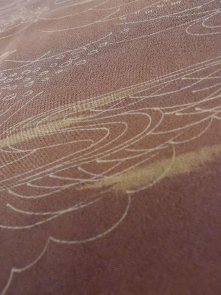 Photo10: L1026C Used Japanese womenPale Light Purple HAORI short jacket / Silk. Flower,   (Grade C) (10)