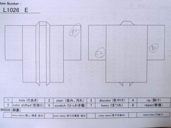 Photo11: L1026E Used Japanese women  Gray HAORI short jacket / Silk. Abstract pattern   (Grade C) (11)