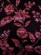Photo6: L1026L Used Japanese women Reddish Black HAORI short jacket / Silk. Chinz pattern,   (Grade D) (6)