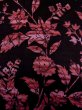 Photo6: L1026L Used Japanese women Reddish Black HAORI short jacket / Silk. Chinz pattern,   (Grade D) (6)