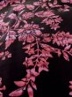 Photo9: L1026L Used Japanese women Reddish Black HAORI short jacket / Silk. Chinz pattern,   (Grade D) (9)