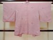 Photo2: L1026M Used Japanese women Pale Pink HAORI short jacket / Silk. Chrysanthemum,   (Grade C) (2)