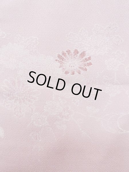 Photo5: L1026M Used Japanese women Pale Pink HAORI short jacket / Silk. Chrysanthemum,   (Grade C) (5)