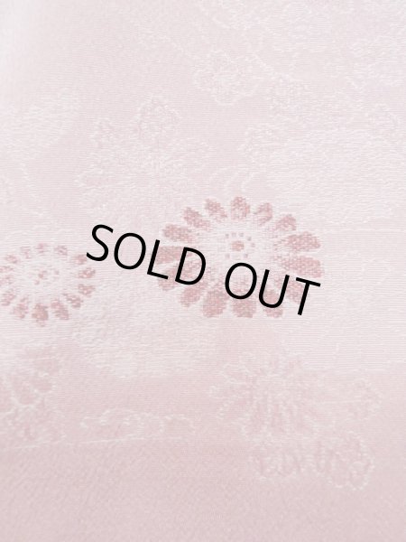 Photo7: L1026M Used Japanese women Pale Pink HAORI short jacket / Silk. Chrysanthemum,   (Grade C) (7)