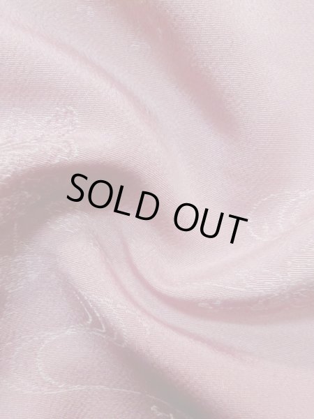 Photo12: L1026M Used Japanese women Pale Pink HAORI short jacket / Silk. Chrysanthemum,   (Grade C) (12)