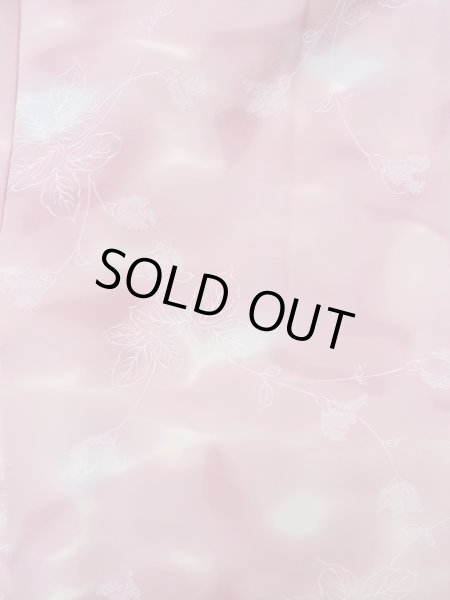 Photo3: L1026P Used Japanese women Pale Pink HAORI short jacket / Silk. Leaf,   (Grade C) (3)