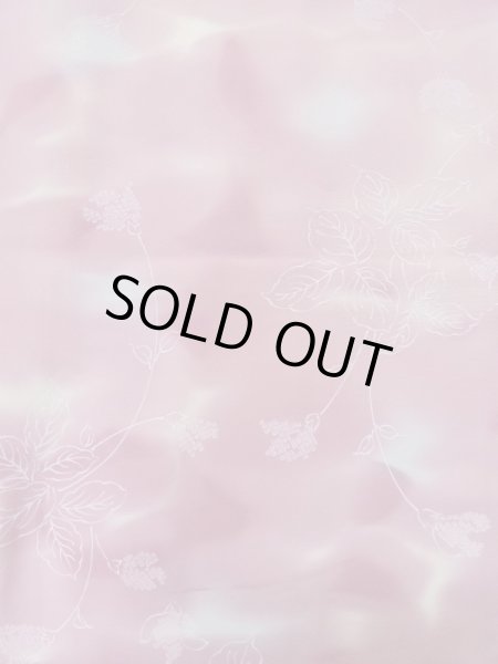 Photo4: L1026P Used Japanese women Pale Pink HAORI short jacket / Silk. Leaf,   (Grade C) (4)