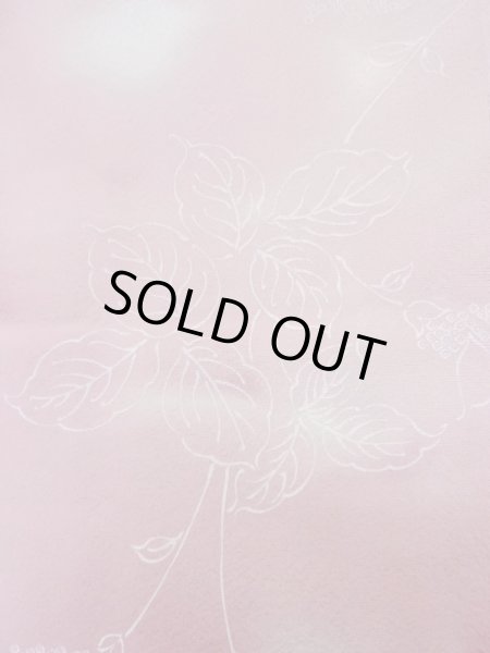 Photo5: L1026P Used Japanese women Pale Pink HAORI short jacket / Silk. Leaf,   (Grade C) (5)