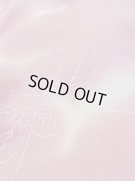 Photo8: L1026P Used Japanese women Pale Pink HAORI short jacket / Silk. Leaf,   (Grade C) (8)