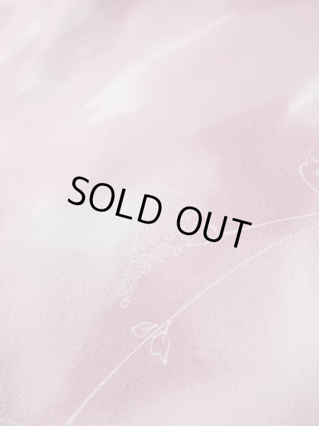 Photo10: L1026P Used Japanese women Pale Pink HAORI short jacket / Silk. Leaf,   (Grade C) (10)