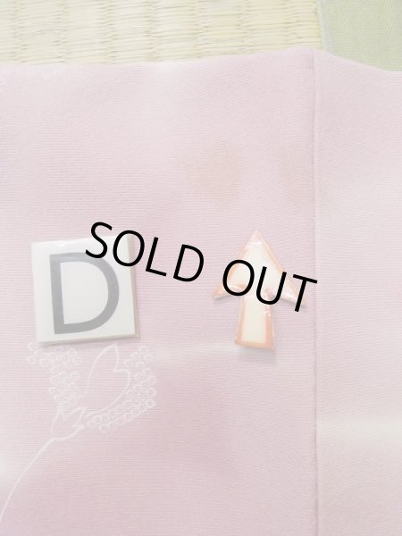 Photo17: L1026P Used Japanese women Pale Pink HAORI short jacket / Silk. Leaf,   (Grade C) (17)