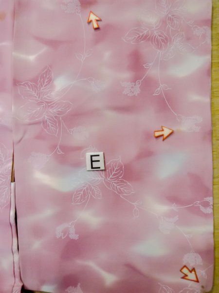 Photo18: L1026P Used Japanese women Pale Pink HAORI short jacket / Silk. Leaf,   (Grade C) (18)