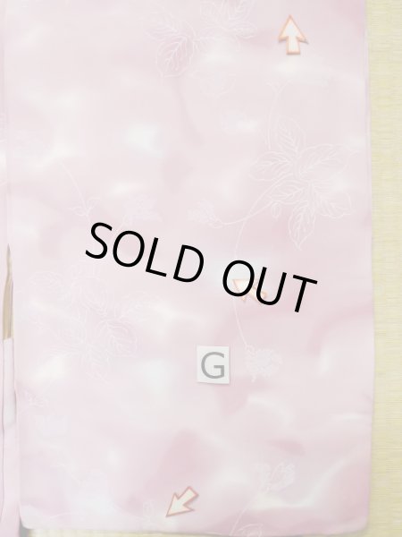 Photo20: L1026P Used Japanese women Pale Pink HAORI short jacket / Silk. Leaf,   (Grade C) (20)