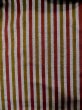 Photo4: L1026T Used Japanese women  Red HAORI short jacket / Silk. Stripes   (Grade A) (4)