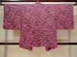 Photo2: L1026U Used Japanese womenPale Dark Pink HAORI short jacket / Silk. Abstract pattern   (Grade B) (2)