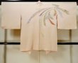 Photo2: L1027D Used Japanese womenPale Light Pink HAORI short jacket / Silk. Chrysanthemum, bundle of ribbons pattern  (Grade C) (2)