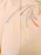 Photo4: L1027D Used Japanese womenPale Light Pink HAORI short jacket / Silk. Chrysanthemum, bundle of ribbons pattern  (Grade C) (4)