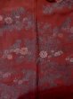 Photo3: L1104A Used Japanese women  Dark Red HAORI short jacket / Silk. Flower,   (Grade C) (3)