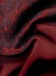 Photo10: L1104A Used Japanese women  Dark Red HAORI short jacket / Silk. Flower,   (Grade C) (10)