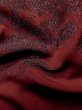 Photo11: L1104A Used Japanese women  Dark Red HAORI short jacket / Silk. Flower,   (Grade C) (11)