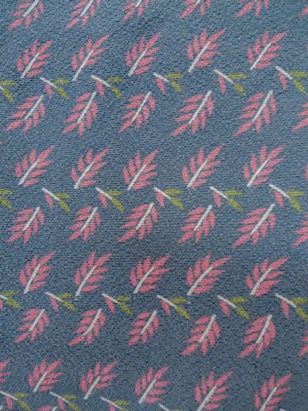 Photo6: Mint L1104C Used Japanese womenPale Grayish Light Blue HAORI short jacket / Silk. Abstract pattern   (Grade A+) (6)