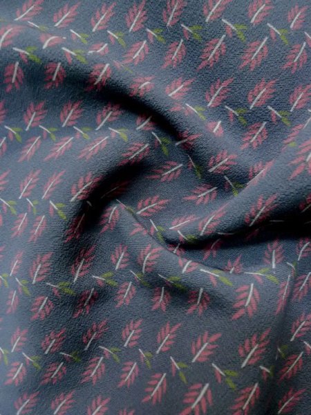 Photo10: Mint L1104C Used Japanese womenPale Grayish Light Blue HAORI short jacket / Silk. Abstract pattern   (Grade A+) (10)