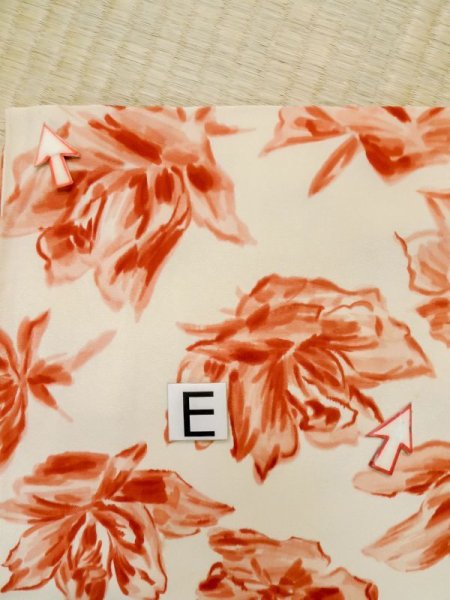 Photo18: L1104J Used Japanese women  Ivory HAORI short jacket / Silk. Rose   (Grade C) (18)