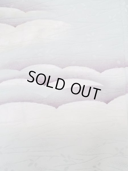 Photo4: L1104N Used Japanese women  Light Blue HAORI short jacket / Silk. Cloud   (Grade C) (4)