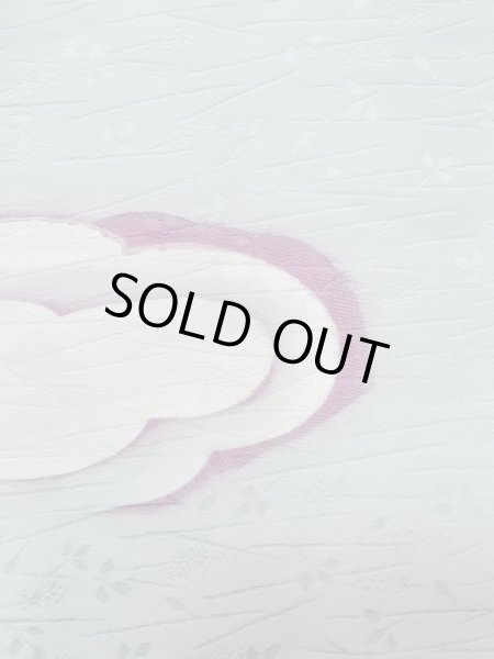 Photo6: L1104N Used Japanese women  Light Blue HAORI short jacket / Silk. Cloud   (Grade C) (6)