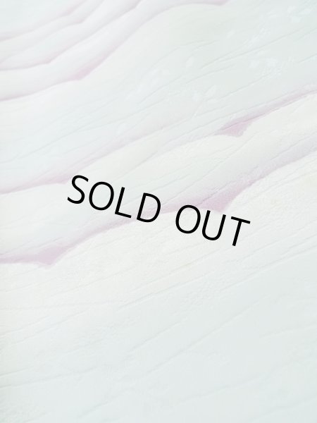 Photo8: L1104N Used Japanese women  Light Blue HAORI short jacket / Silk. Cloud   (Grade C) (8)