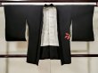 Photo1: L1104P Used Japanese women  Black HAORI short jacket / Silk. Tall grass   (Grade B) (1)