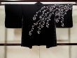 Photo2: L1104Q Used Japanese women  Black HAORI short jacket / Silk. Abstract pattern   (Grade B) (2)