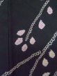 Photo6: L1104Q Used Japanese women  Black HAORI short jacket / Silk. Abstract pattern   (Grade B) (6)