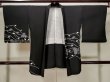 Photo1: L1104U Used Japanese women  Black HAORI short jacket / Synthetic. Ivy,   (Grade C) (1)